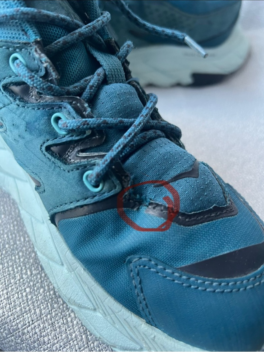 Hoka Teal and Light Aqua Trail Shoe - Picture 13 of 16